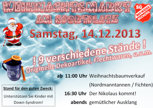Weihnachtsmarkt der SG Rückers am 14.12.2013