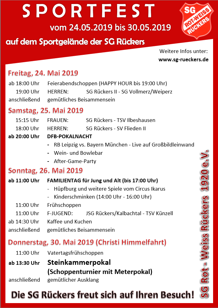 Sportfest und Schoppeturnier vom 24.-30.05.2019