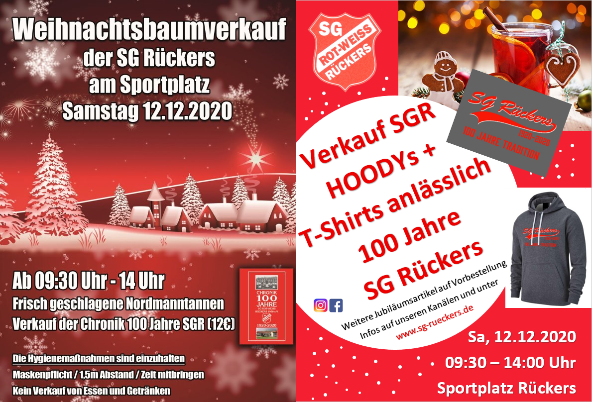 Verkauf von Weihnachtsbäumen / Chronik / Jubiläums-Fanartikeln am 12.12.2020