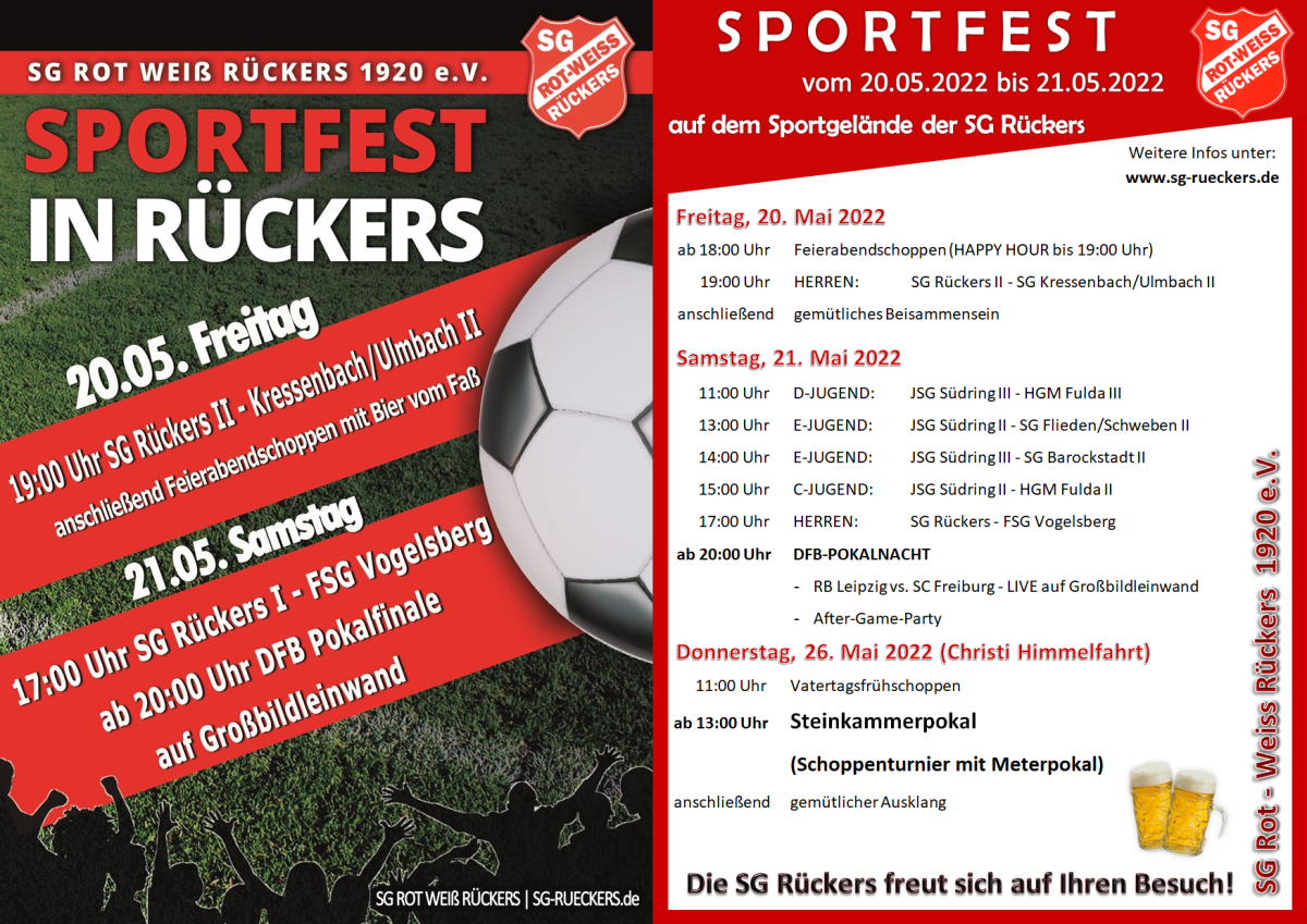 Sportfest der SG Rückers vom 20.05.2022 - 21.05.2022