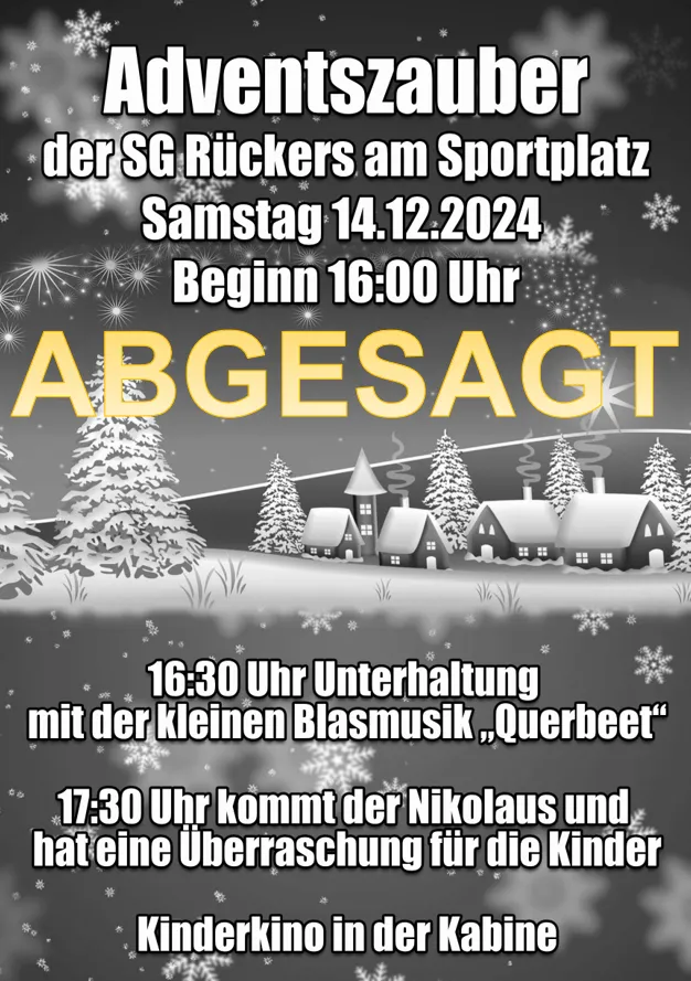 Adventszauber der SG Rückers am 14.12.2024 - ABGESAGT