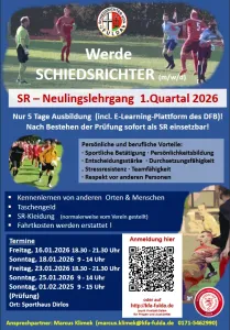 Schiedsrichter-Neulingslehrgang 1. Quartal 2026