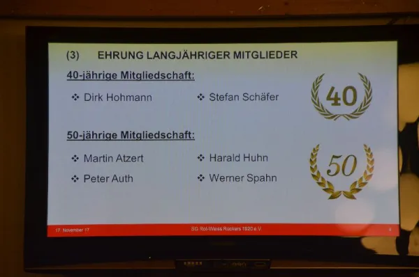 SGR-Jahreshauptversammlung 2017 (17.11.2017)