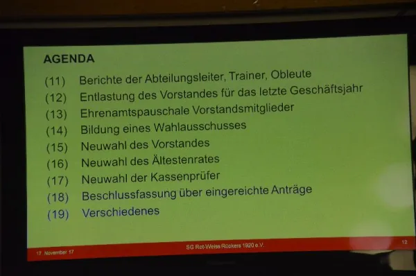 SGR-Jahreshauptversammlung 2017 (17.11.2017)