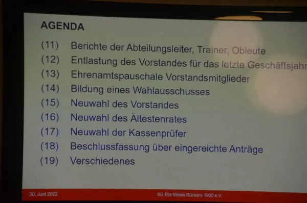 SGR-Jahreshauptversammlung 2022